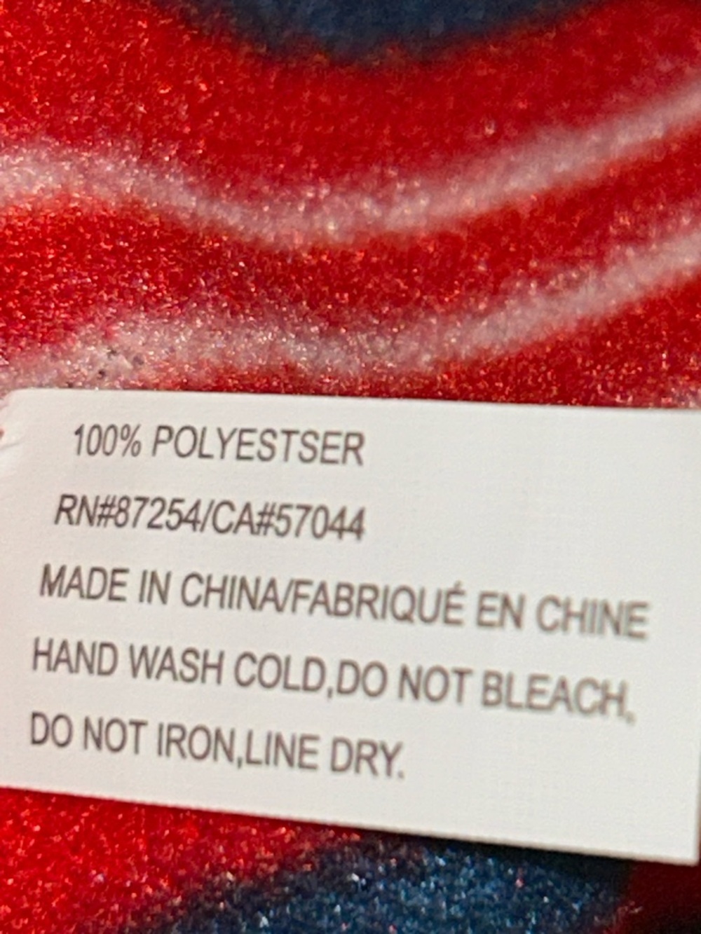 Red and Navy Geometric Fringe Scarf - Picture 2 of 2